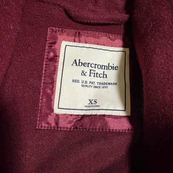 Abercrombie & Fitch - Burgundy Wool Wrap Coat - XS - Picture 3 of 3